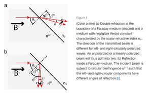 Observation of the Faraday effect via beam deflection in a longitudinal magnetic field