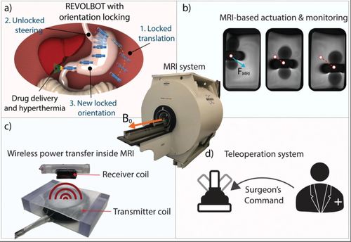 Wireless MRI-powered reversible orientation-locking capsule robot